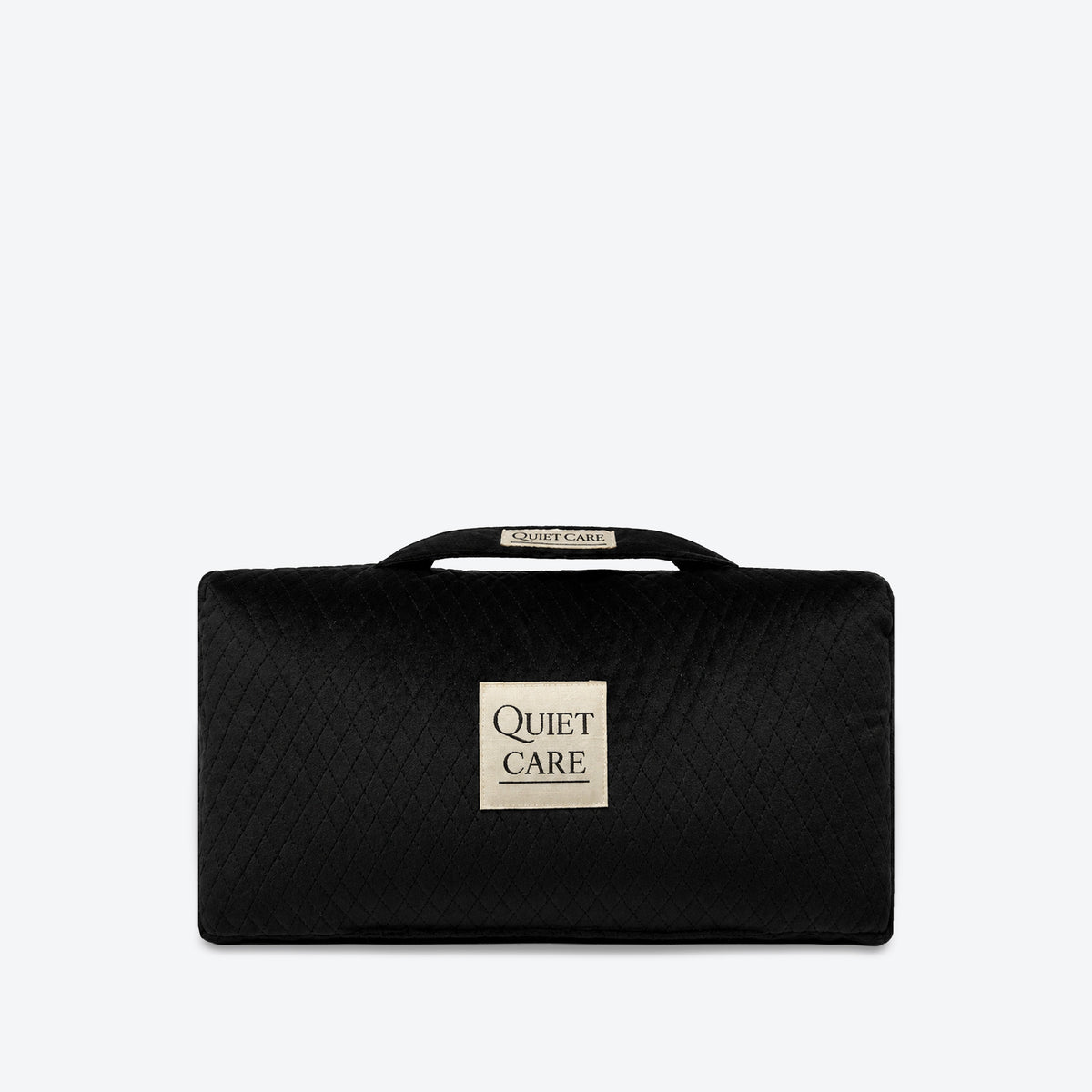 Quilted velvet bag shaper, second angle showing slim profile, for classic flap bags