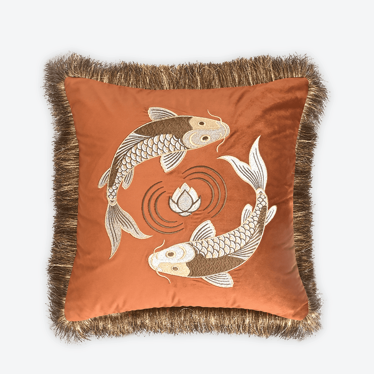 Amber Fortune Koi Cushion Cover