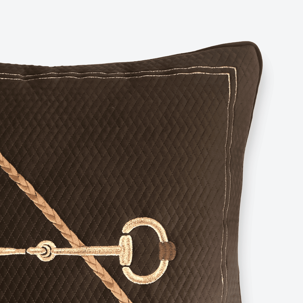 Brown Cavalier Cushion Cover, close-up