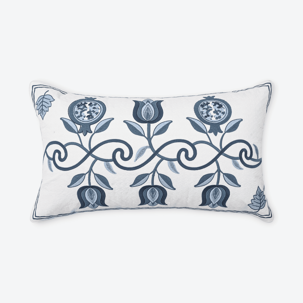 Blue Tulip Vine Lumbar Cushion Cover