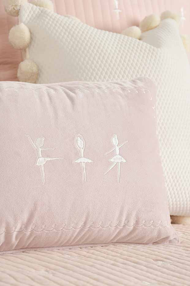 Ballerina Velvet Lumbar Cushion Cover , Pink