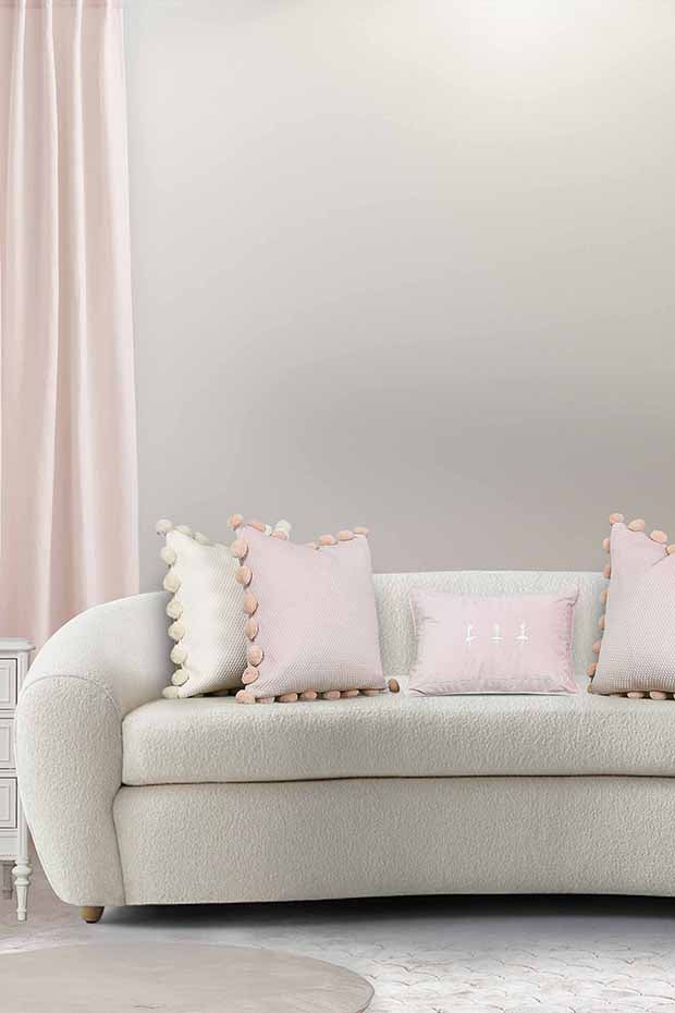 Ballerina Velvet Lumbar Cushion Cover , Pink