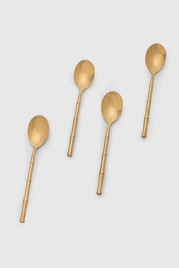 Luxe Gold Bamboo Table Spoon , Set of 4