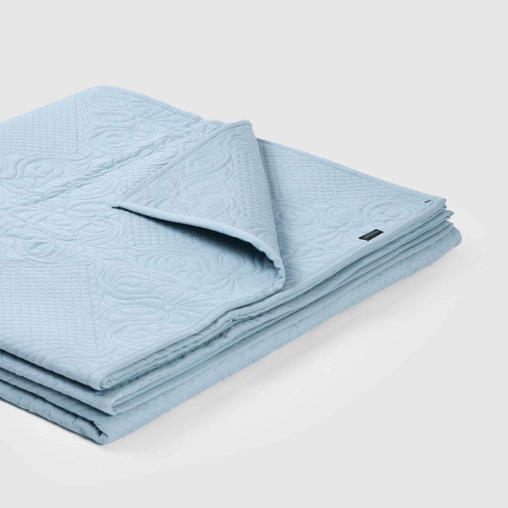 Roma Cotton Quilted Bedspread , Blue