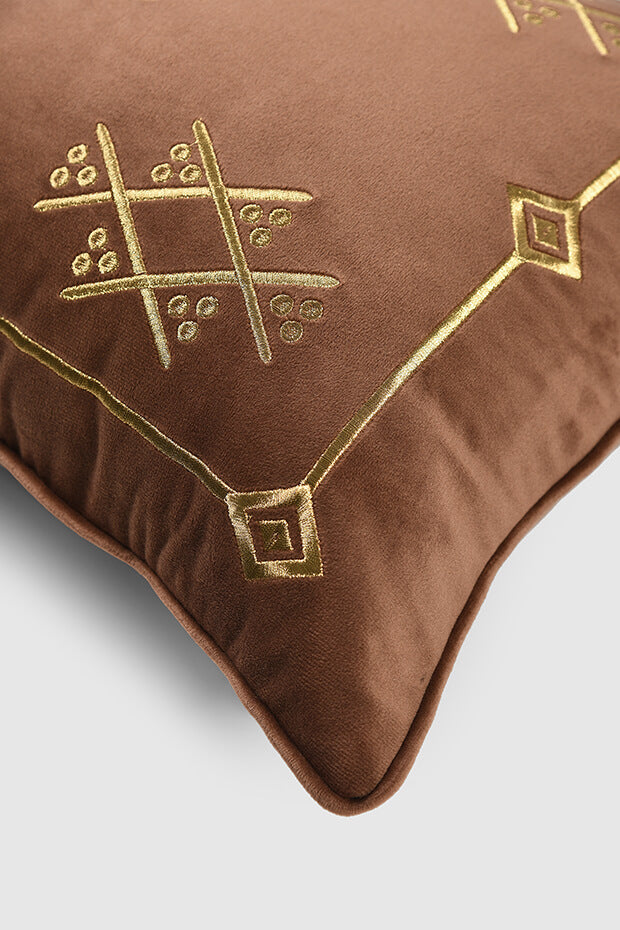 Nomad Luxe Velvet Lumbar Cushion Cover , Terracotta