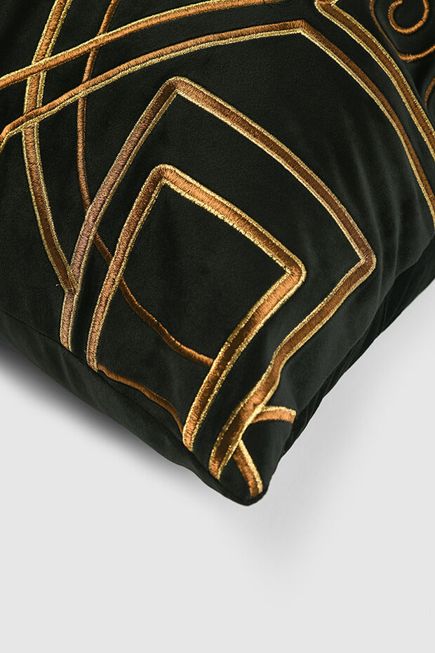 Baroque Velvet Cushion Cover , Black