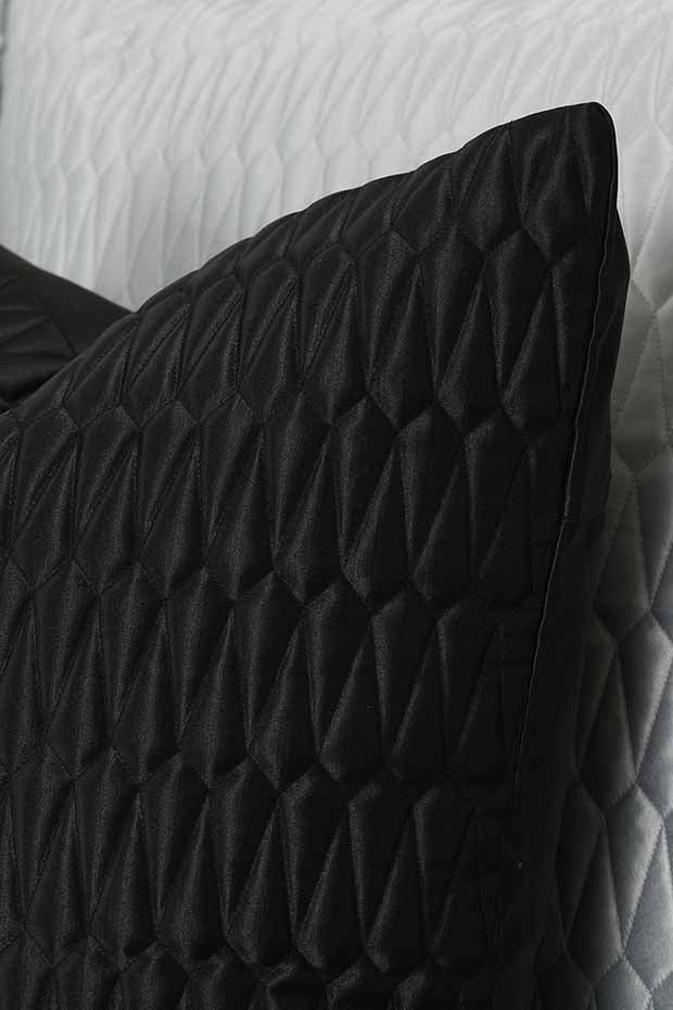 Monaco Quilted Black Cushion Cover