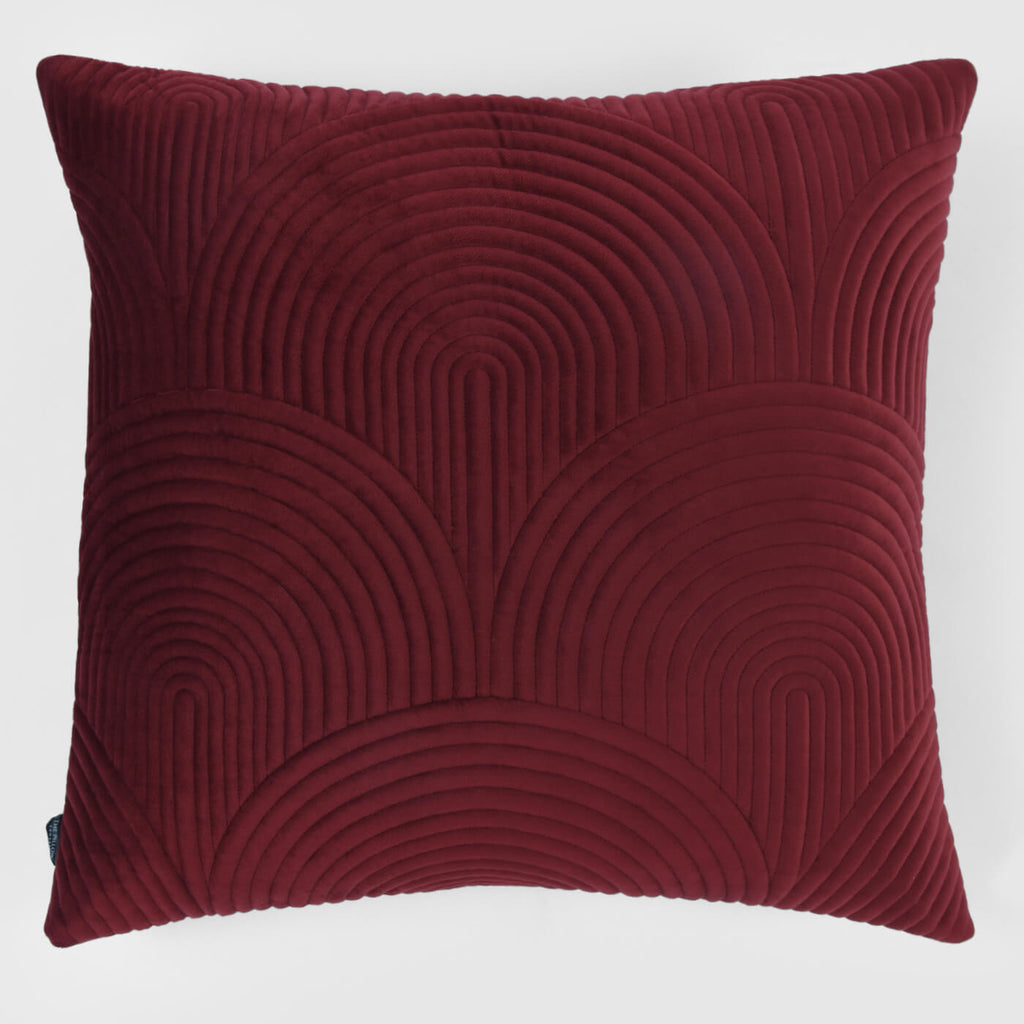 Quilted Arch Cushion Cover , Red