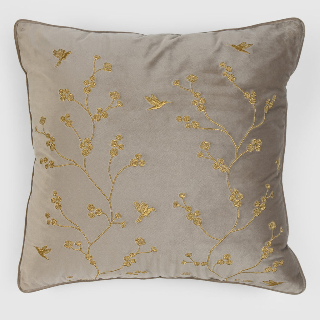 Healing Garden Velvet Cushion Cover , Beige