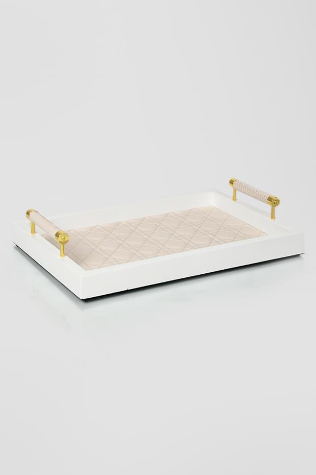 Luxe Caneweave Leather Tray