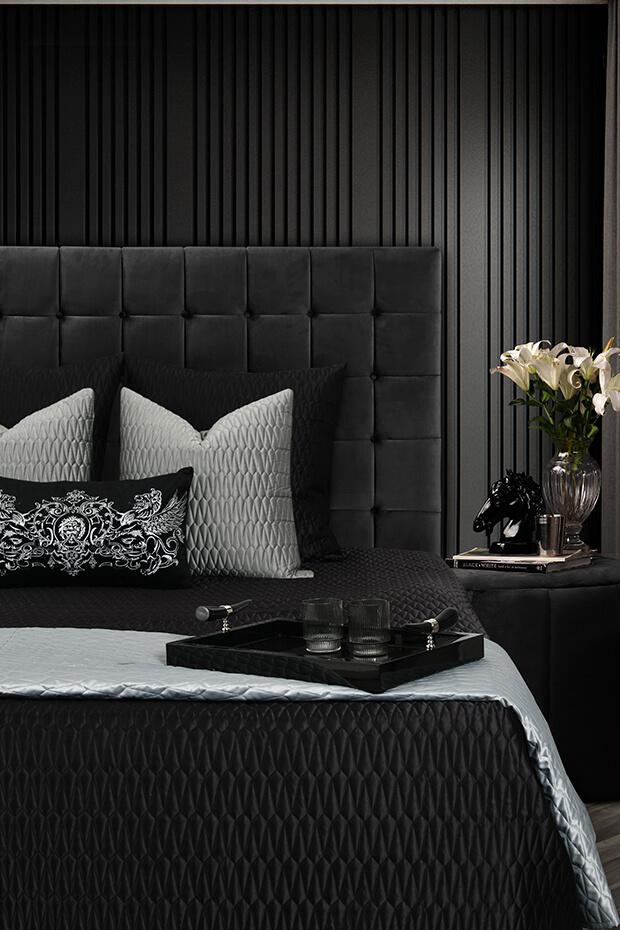 Monaco Black Sateen Bedspread