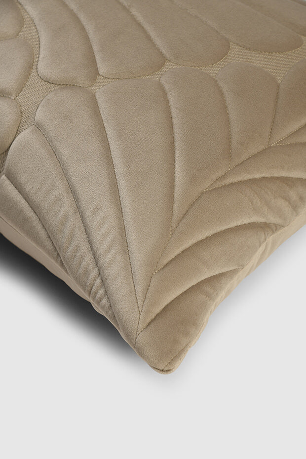 Bahama Embossed Lumbar Velvet Cushion Cover , Beige