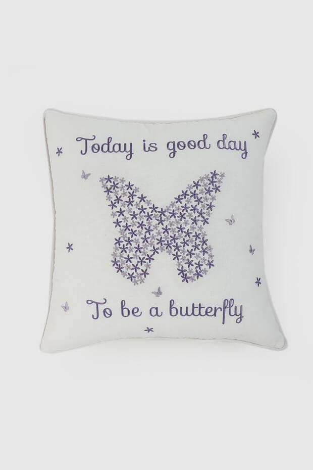 Butterfly Linen Cushion Cover , Lavender