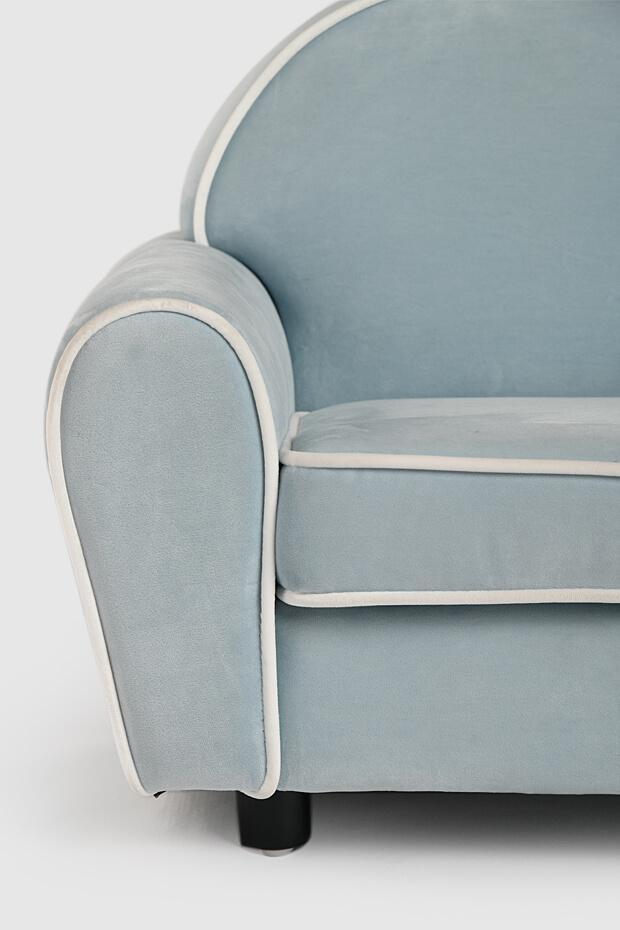 Luxe Velvet Toddler Sofa Chair , Blue