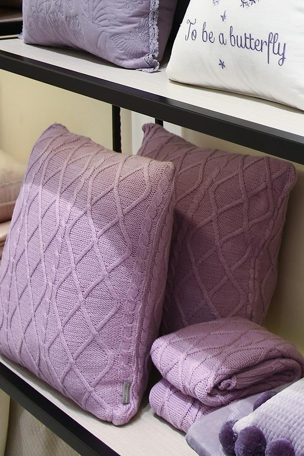 Lavender Knit Cushion cover