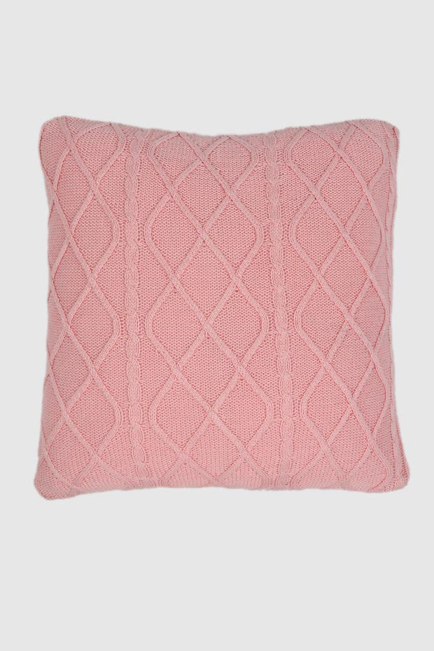 Pink Knit Cushion Cover
