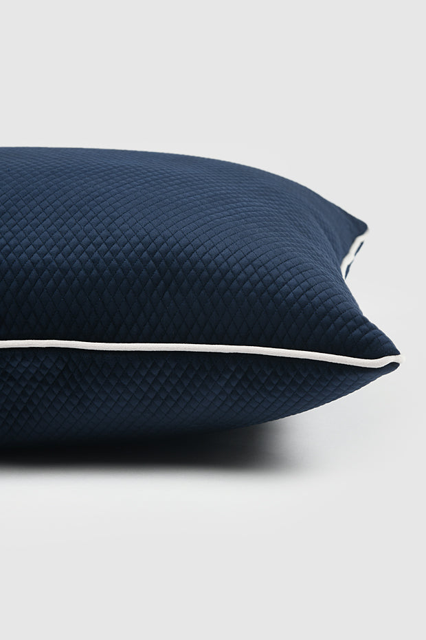 Ashton Classic Quilted Velvet Cushion Cover , Navy