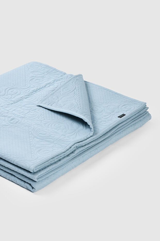 Roma Cotton Quilted Bedspread , Blue