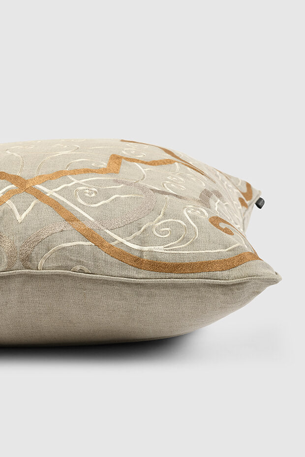 Nahara Linen Cushion Cover , Hazelnut