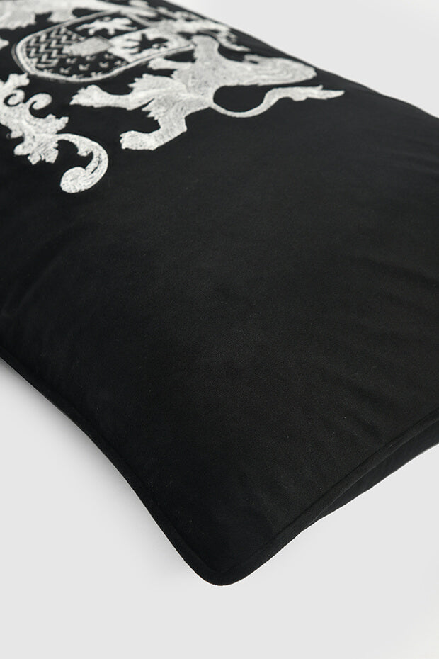 Dynasty Lumbar Cushion Cover , Black