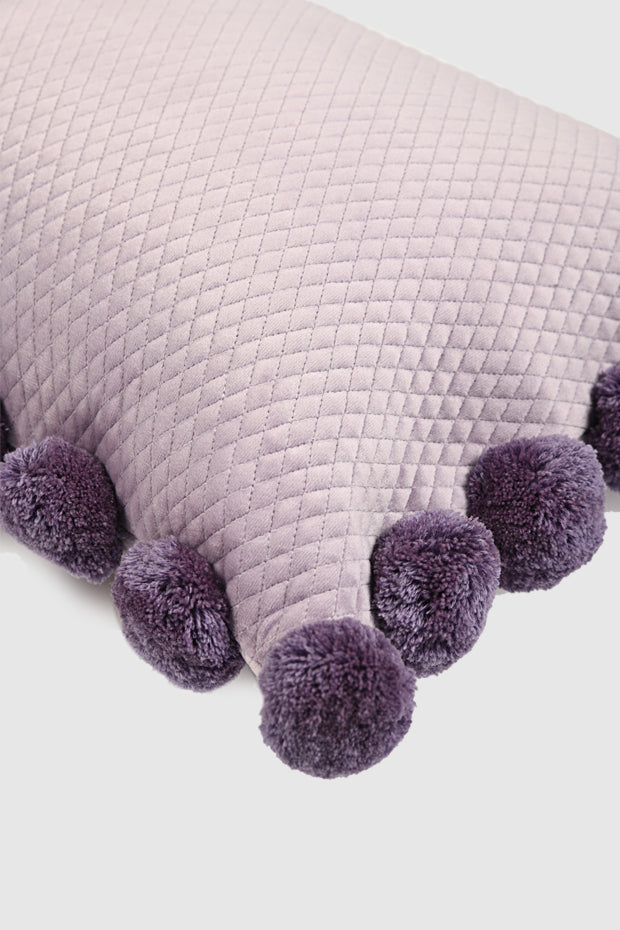 Ashton Whimsical Quilted lumbar Cushion Cover, lavender