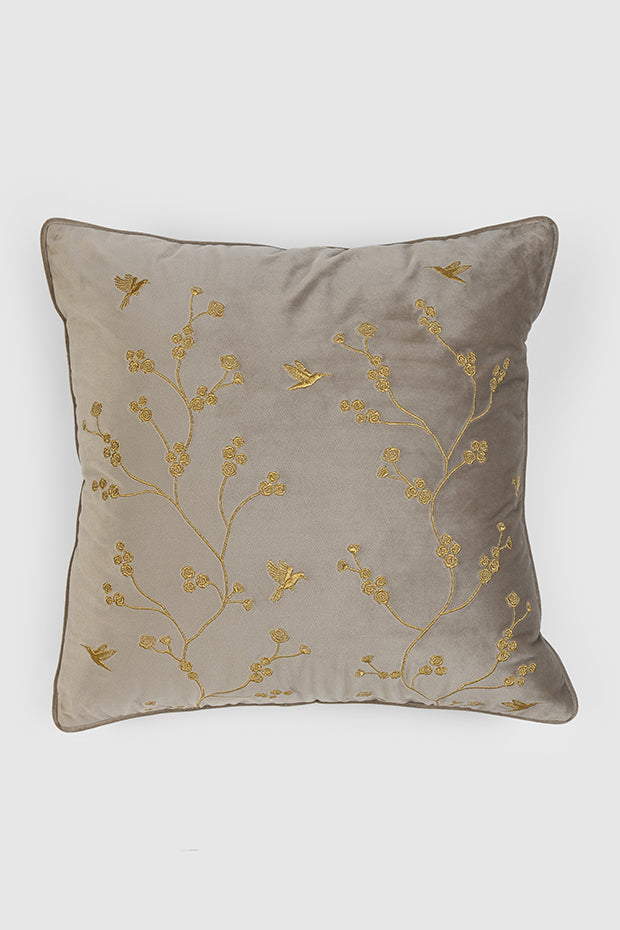 Healing Garden Velvet Cushion Cover , Beige