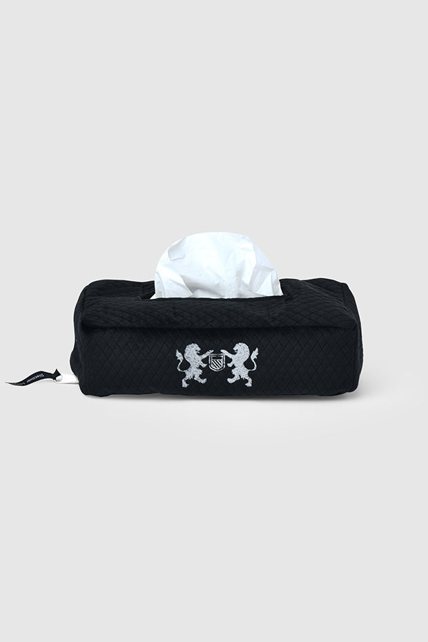 Dynasty Luxe Tissue Box Cover , Black
