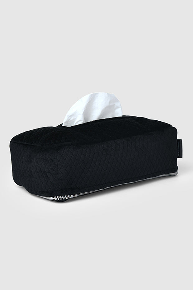 Dynasty Luxe Tissue Box Cover , Black