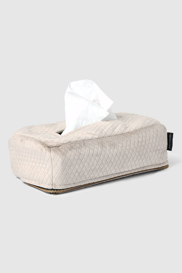 Dynasty Luxe Tissue Box Cover , Beige