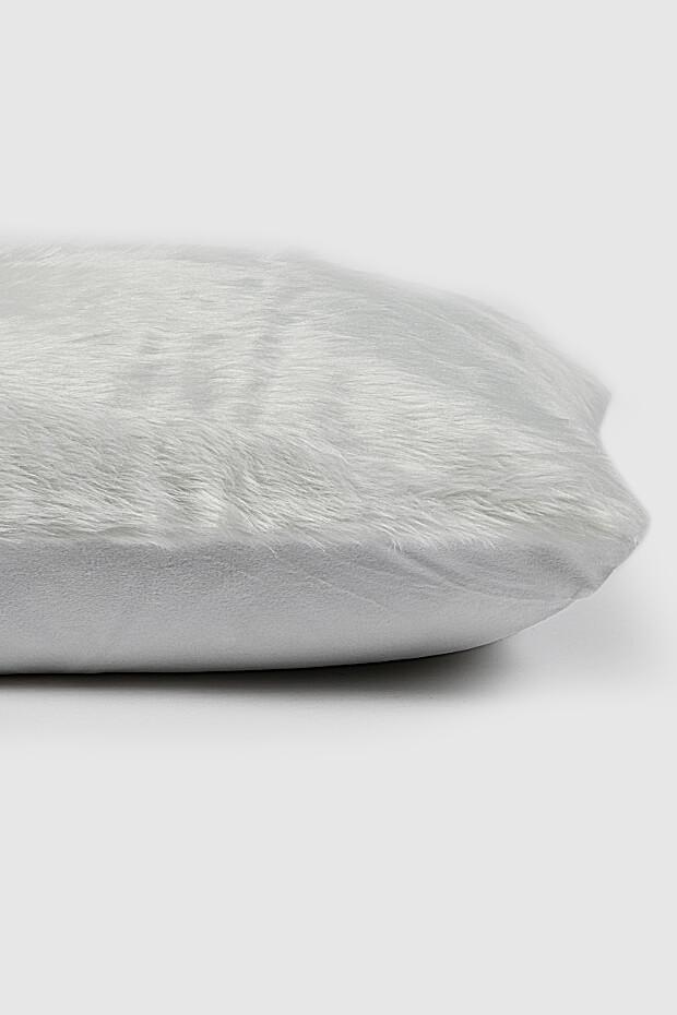 White Faux Fur Cushion Cover