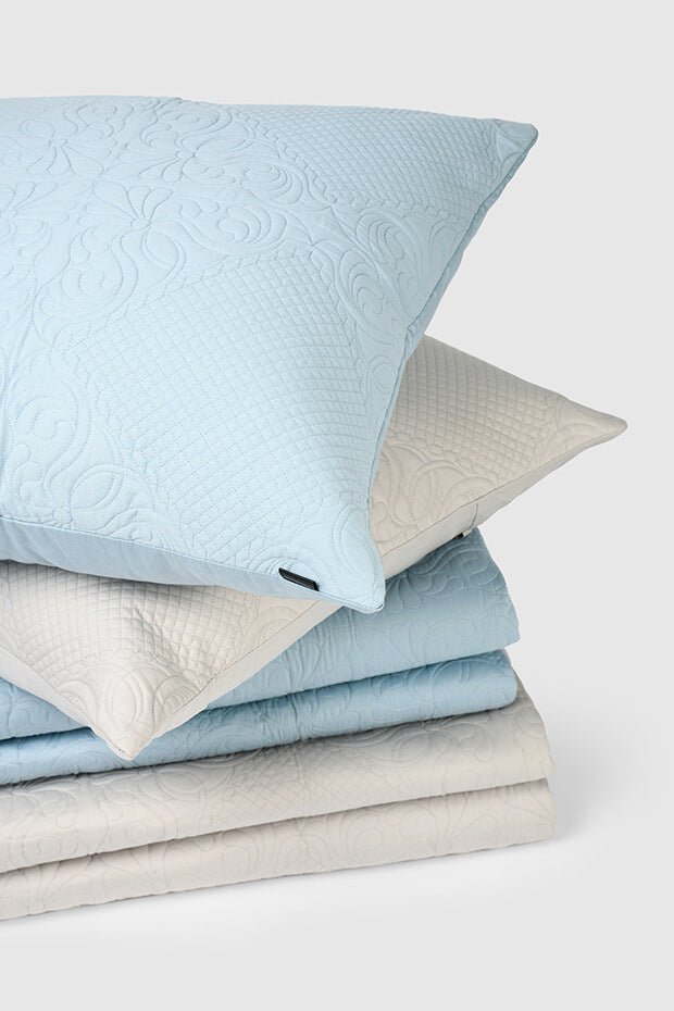 Roma Cotton Quilted Sham, Blue
