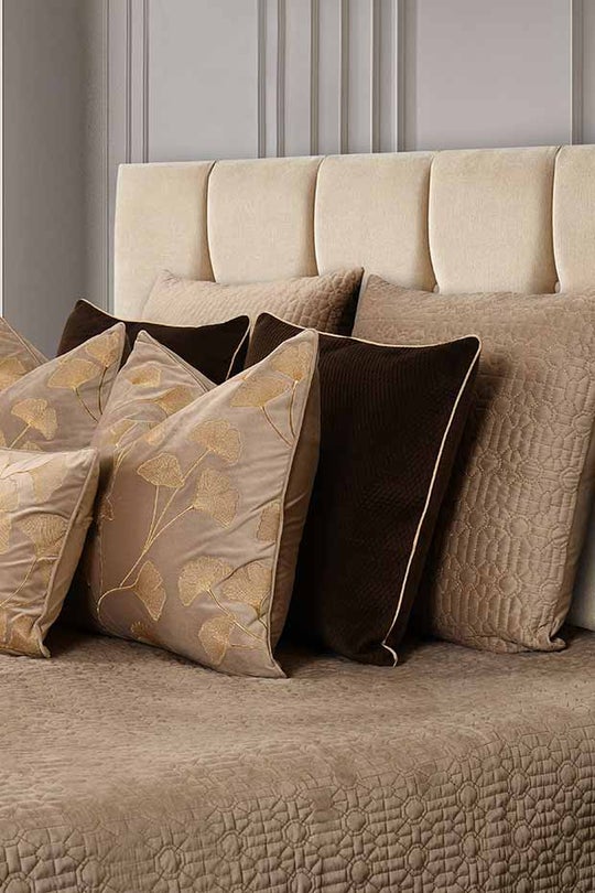 Ashton Classic Quilted Cushion Cover , Brown