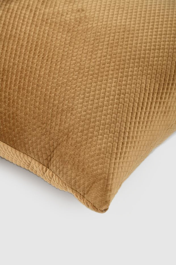 Ashton Classic Quilted Cushion Cover , Caramel