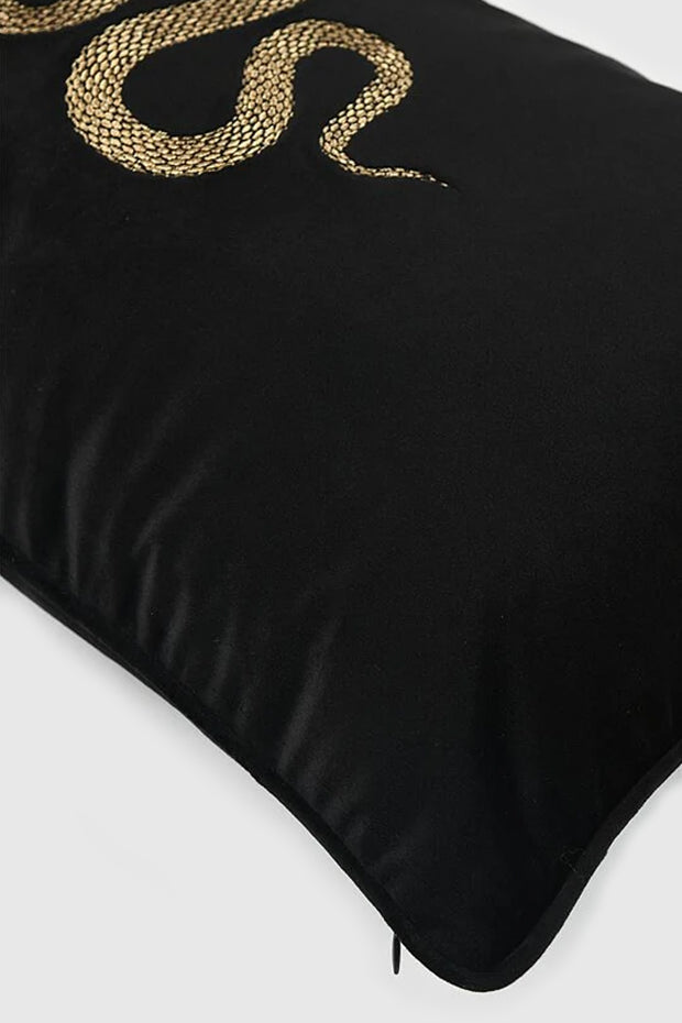 Black Snake Velvet Cushion Cover