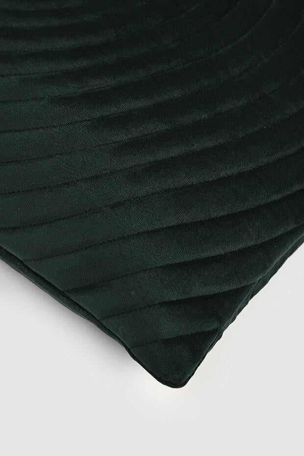 Quilted Arch Lumbar Cushion Cover , Emerald