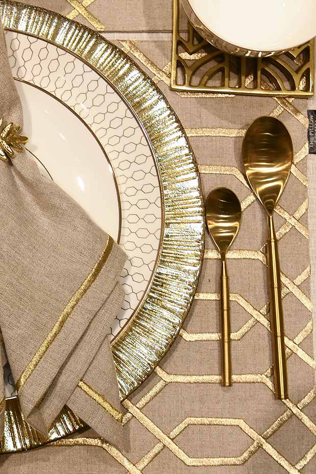 Luxe Gold Bamboo Table Spoon , Set of 4