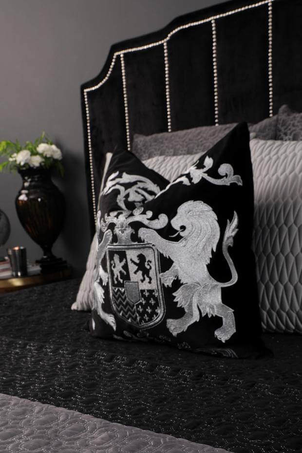 Dynasty Cushion Cover , Black
