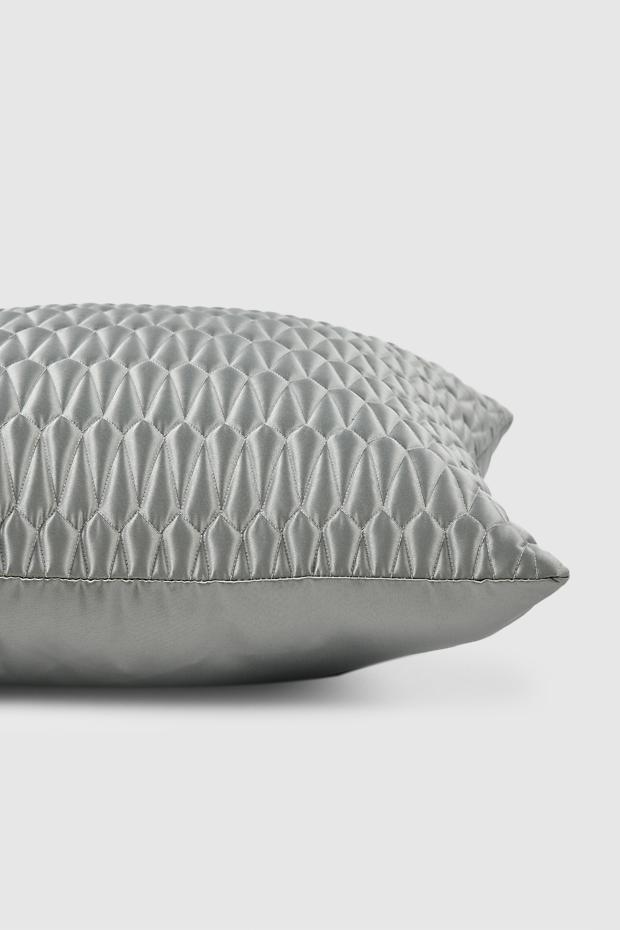 Monaco Quilted Silver Cushion Cover